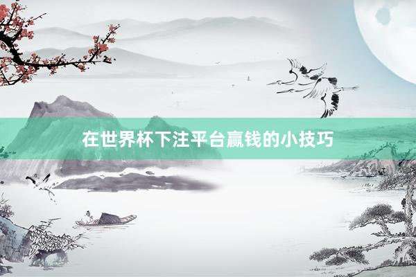 在世界杯下注平台赢钱的小技巧